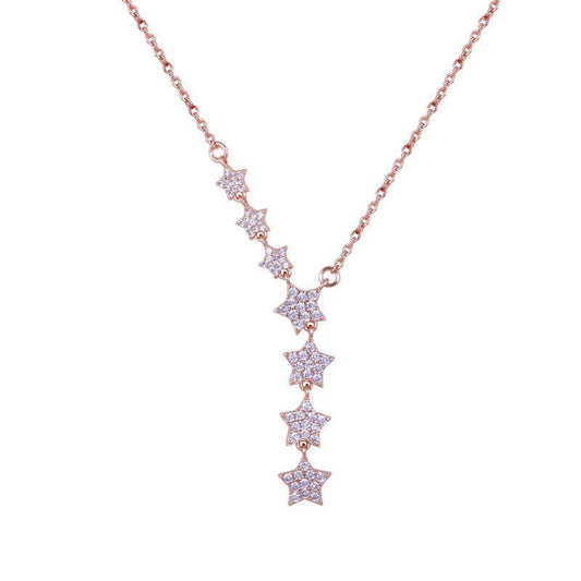 CZ White & Rose Gold plated Necklace