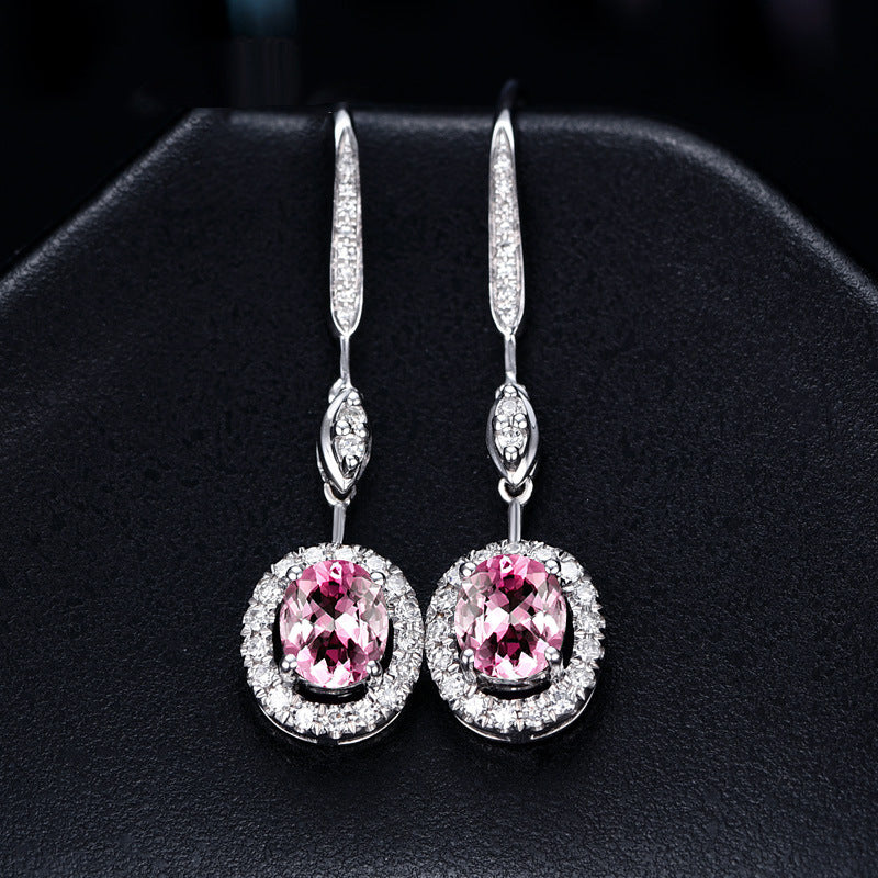 ViVid pink color VVS1mossinite Diamond earring