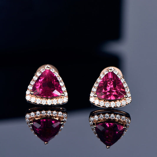 Ruby with Accent Stones earring