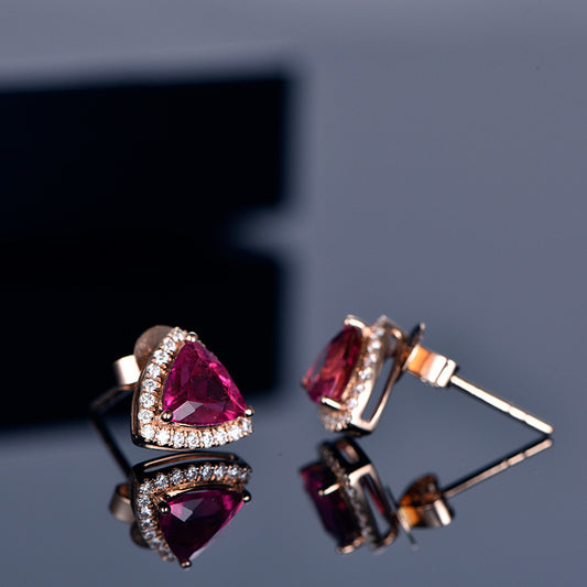 Ruby with Accent Stones earring